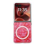 For Motorola Razr 60 Ultra Pearlescent Shell Texture MagSafe Phone Case(Red)