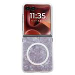 For Motorola Razr 60 Ultra Pearlescent Shell Texture MagSafe Phone Case(Pink)