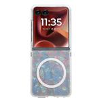 For Motorola Razr 60 Ultra Pearlescent Shell Texture MagSafe Phone Case(Beige)