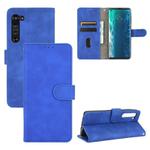 For Motorola Moto Edge Solid Color Skin Feel Magnetic Buckle Horizontal Flip Calf Texture PU Leather Case with Holder & Card Slots & Wallet(Blue)