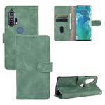 For Motorola Moto Edge Plus Solid Color Skin Feel Magnetic Buckle Horizontal Flip Calf Texture PU Leather Case with Holder & Card Slots & Wallet(Green)