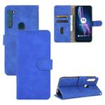 For Motorola Moto One Fusion Plus Solid Color Skin Feel Magnetic Buckle Horizontal Flip Calf Texture PU Leather Case with Holder & Card Slots & Wallet(Blue)
