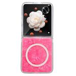 For Honor Magic V Flip Pearlescent Shell Texture MagSafe Phone Case(Red)