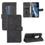 For Motorola Moto One Pro / One Zoom Solid Color Skin Feel Magnetic Buckle Horizontal Flip Calf Texture PU Leather Case with Holder & Card Slots & Wallet(Black)