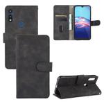 For Motorola Moto E(2020) Solid Color Skin Feel Magnetic Buckle Horizontal Flip Calf Texture PU Leather Case with Holder & Card Slots & Wallet(Black)