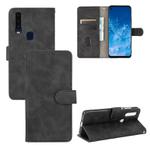 For Motorola Moto P40 Power / One Action Solid Color Skin Feel Magnetic Buckle Horizontal Flip Calf Texture PU Leather Case with Holder & Card Slots & Wallet(Black)
