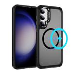 For Samsung Galaxy S23 5G Hardware Lens Protection MagSafe Magnetic PC Hybrid TPU Phone Case(Black)