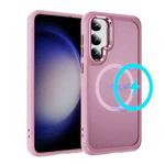 For Samsung Galaxy S23+ 5G Hardware Lens Protection MagSafe Magnetic PC Hybrid TPU Phone Case(Pink)