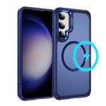 For Samsung Galaxy S23+ 5G Hardware Lens Protection MagSafe Magnetic PC Hybrid TPU Phone Case(Blue)