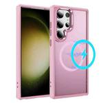 For Samsung Galaxy S23 Ultra 5G Hardware Lens Protection MagSafe Magnetic PC Hybrid TPU Phone Case(Pink)