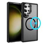For Samsung Galaxy S23 Ultra 5G Hardware Lens Protection MagSafe Magnetic PC Hybrid TPU Phone Case(Black)