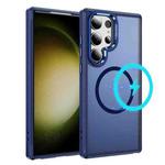 For Samsung Galaxy S23 Ultra 5G Hardware Lens Protection MagSafe Magnetic PC Hybrid TPU Phone Case(Blue)