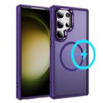 For Samsung Galaxy S23 Ultra 5G Hardware Lens Protection MagSafe Magnetic PC Hybrid TPU Phone Case(Purple)
