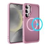 For Samsung Galaxy S24+ / S25+ 5G Hardware Lens Protection MagSafe Magnetic PC Hybrid TPU Phone Case(Pink)