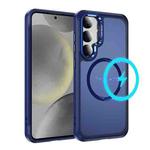 For Samsung Galaxy S24+ / S25+ 5G Hardware Lens Protection MagSafe Magnetic PC Hybrid TPU Phone Case(Blue)