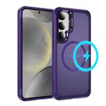 For Samsung Galaxy S24+ / S25+ 5G Hardware Lens Protection MagSafe Magnetic PC Hybrid TPU Phone Case(Purple)