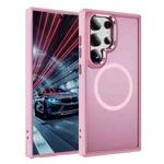 For Samsung Galaxy S24 Ultra 5G Hardware Lens Protection MagSafe Magnetic PC Hybrid TPU Phone Case(Pink)