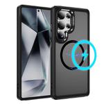 For Samsung Galaxy S25 Ultra 5G Hardware Lens Protection MagSafe Magnetic PC Hybrid TPU Phone Case(Black)