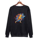 Basketball Player Printed Casual Loose Round Neck Sweatshirt Print On Your Demand, Size:M(Black)