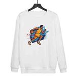 Basketball Player Printed Casual Loose Round Neck Sweatshirt Print On Your Demand, Size:XXXL(White)