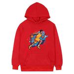 Basketball Player Printed Fleece Hooded Sweatshirt Print On Your Demand, Size:XL(Red)