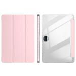 For Honor Pad 9 3-Fold Clear Acrylic Leather Tablet Case(Pink)