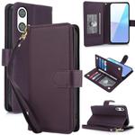 For Sony Xperia 10 VI Multi-Card Wallet RFID Leather Phone Case(Dark Purple)