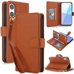 For Sony Xperia 10 VI Multi-Card Wallet RFID Leather Phone Case(Brown)