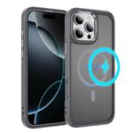 For iPhone 16 Pro Hardware Lens Protection MagSafe Magnetic PC Hybrid TPU Phone Case(Grey)