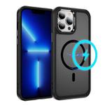 For iPhone 13 Pro Max Hardware Lens Protection MagSafe Magnetic PC Hybrid TPU Phone Case(Black)