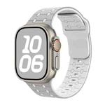For Apple Watch 42mm / 41mm / 40mm / 38mm Three-color Reverse Buckle Silicone Watch Band(Grey White)