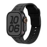 For Apple Watch 42mm / 41mm / 40mm / 38mm Three-color Reverse Buckle Silicone Watch Band(Coal Black)