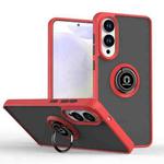 For Samsung Galaxy S25 Edge 5G Q Shadow 1 Series TPU + PC Phone Case with Ring(Red)