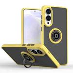 For Samsung Galaxy S25 Edge 5G Q Shadow 1 Series TPU + PC Phone Case with Ring(Yellow)