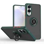 For Samsung Galaxy S25 Edge 5G Q Shadow 1 Series TPU + PC Phone Case with Ring(Dark Green)
