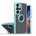 For Samsung Galaxy S25 Ultra 5G Q Shadow 1 Series TPU + PC Phone Case with Ring(Sky Blue)