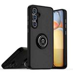 For Samsung Galaxy S24 FE 5G Q Shadow 1 Series TPU + PC Phone Case with Ring(Black+Black)