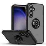 For Samsung Galaxy S23 FE 5G Q Shadow 1 Series TPU + PC Phone Case with Ring(Black+Black)