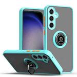 For Samsung Galaxy S23 FE 5G Q Shadow 1 Series TPU + PC Phone Case with Ring(Sky Blue)