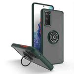 For Samsung Galaxy S20 FE 5G Q Shadow 1 Series TPU + PC Phone Case with Ring(Dark Green)
