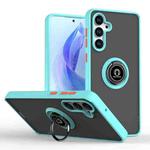 For Samsung Galaxy M55 / F55 / C55 5G Q Shadow 1 Series TPU + PC Phone Case with Ring(Sky Blue)