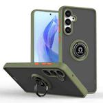 For Samsung Galaxy M55 / F55 / C55 5G Q Shadow 1 Series TPU + PC Phone Case with Ring(Army Green)