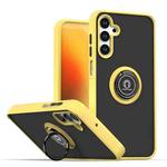 For Samsung Galaxy M15 5G / F15 5G Q Shadow 1 Series TPU + PC Phone Case with Ring(Yellow)