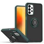 For Samsung Galaxy M23 / F23 / A23 4G Q Shadow 1 Series TPU + PC Phone Case with Ring(Dark Green)