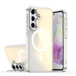 For Samsung Galaxy S23 FE 5G Plating Gradient Discolor MagSafe Phone Case with Holder(White)