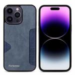 For iPhone 14 Pro Max Forwenw F5 Series Integrated Card Bag Phone Case(Blue)