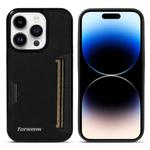 For iPhone 14 Pro Forwenw F5 Series Integrated Card Bag Phone Case(Black)