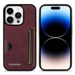 For iPhone 14 Pro Forwenw F5 Series Integrated Card Bag Phone Case(Red)