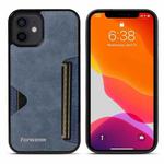 For iPhone 12 Forwenw F5 Series Integrated Card Bag Phone Case(Blue)