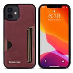 For iPhone 12 Forwenw F5 Series Integrated Card Bag Phone Case(Red)